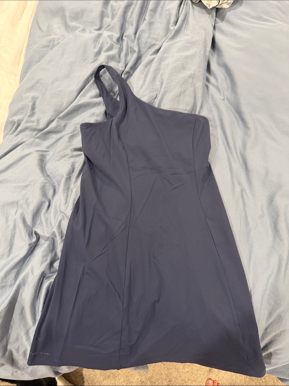 Outdoor Voices Navy Blue One Shoulder Active Dress w/sports bra built in